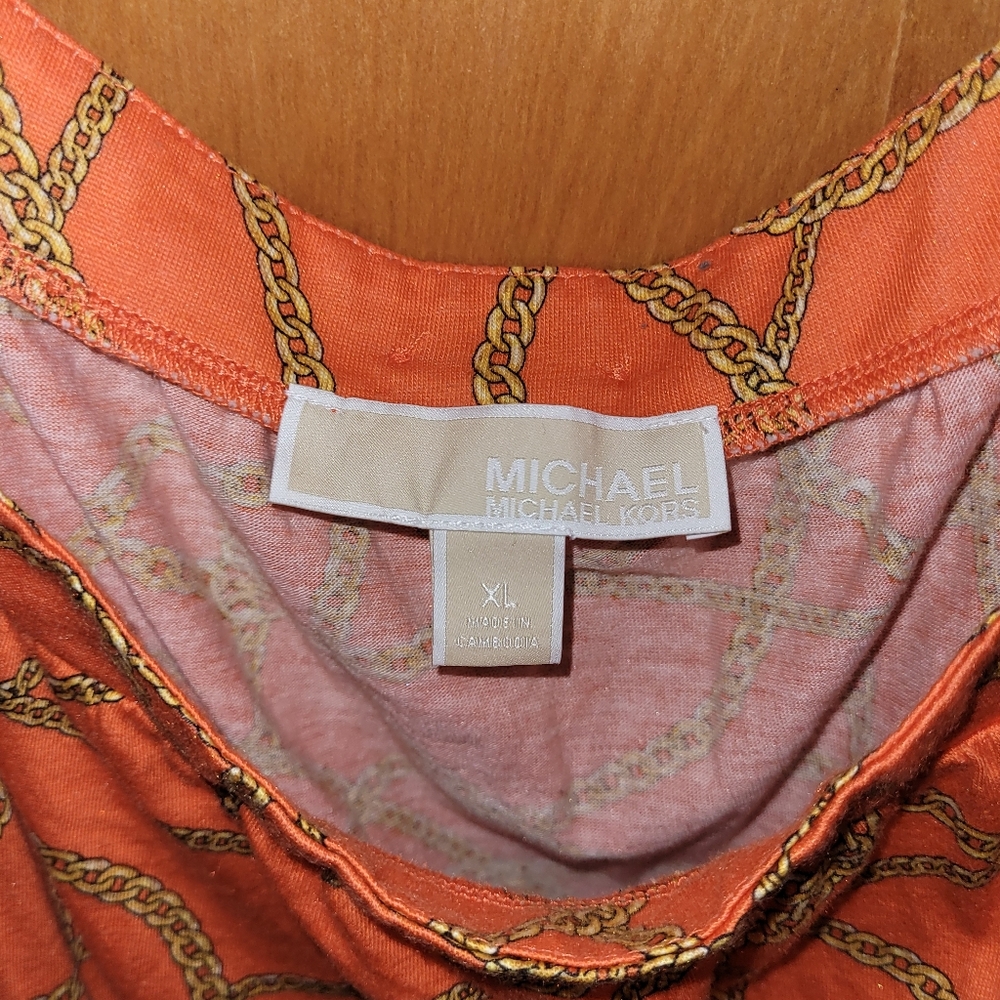 Michael Kors Orange Chain Patterned Top - image 3